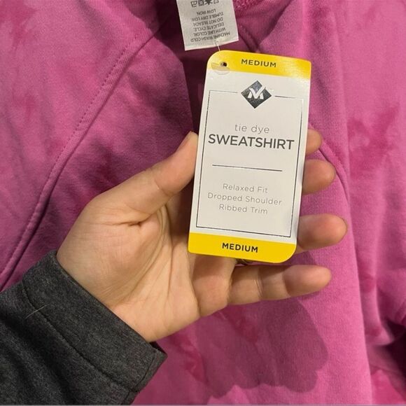 Members Mark Pink Tie-Dye Crewneck Sweatshirt – Size Medium – NWT - Picture 3 of 4